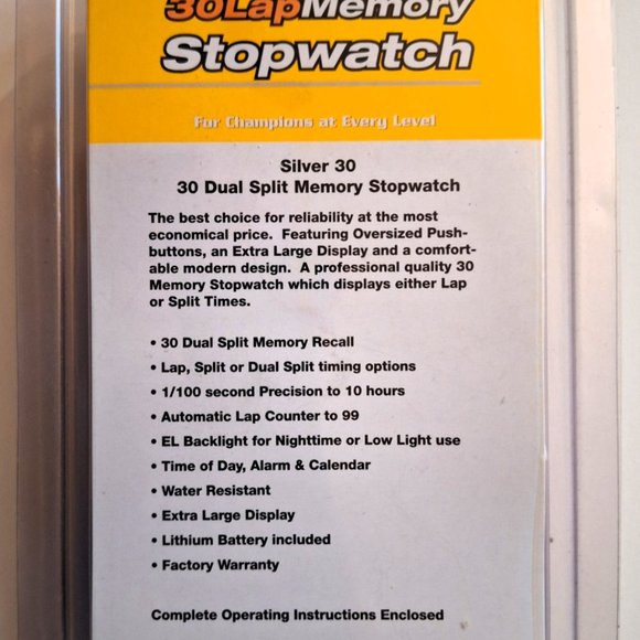 Robic 30 Lap Memory Stopwatch Silver 30 NIBP - Picture 3 of 5